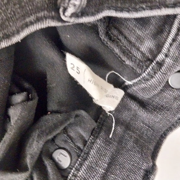 Pacsun Womens High Rise Ankle Jeggings Black Distressed Stretch Denim Jeans 25 - Picture 4 of 12